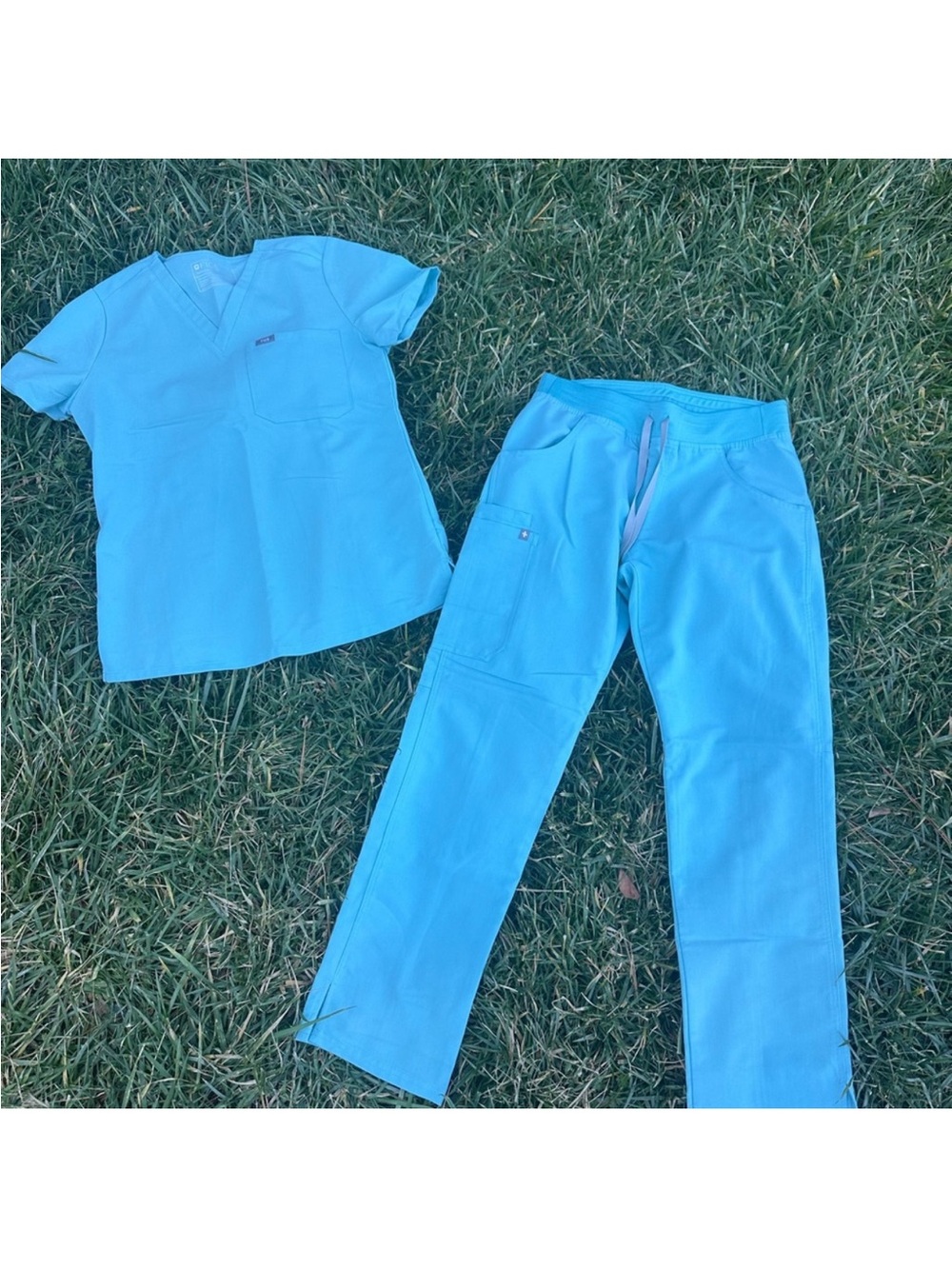 Figs Women's Scrub Set in Aqua Blue